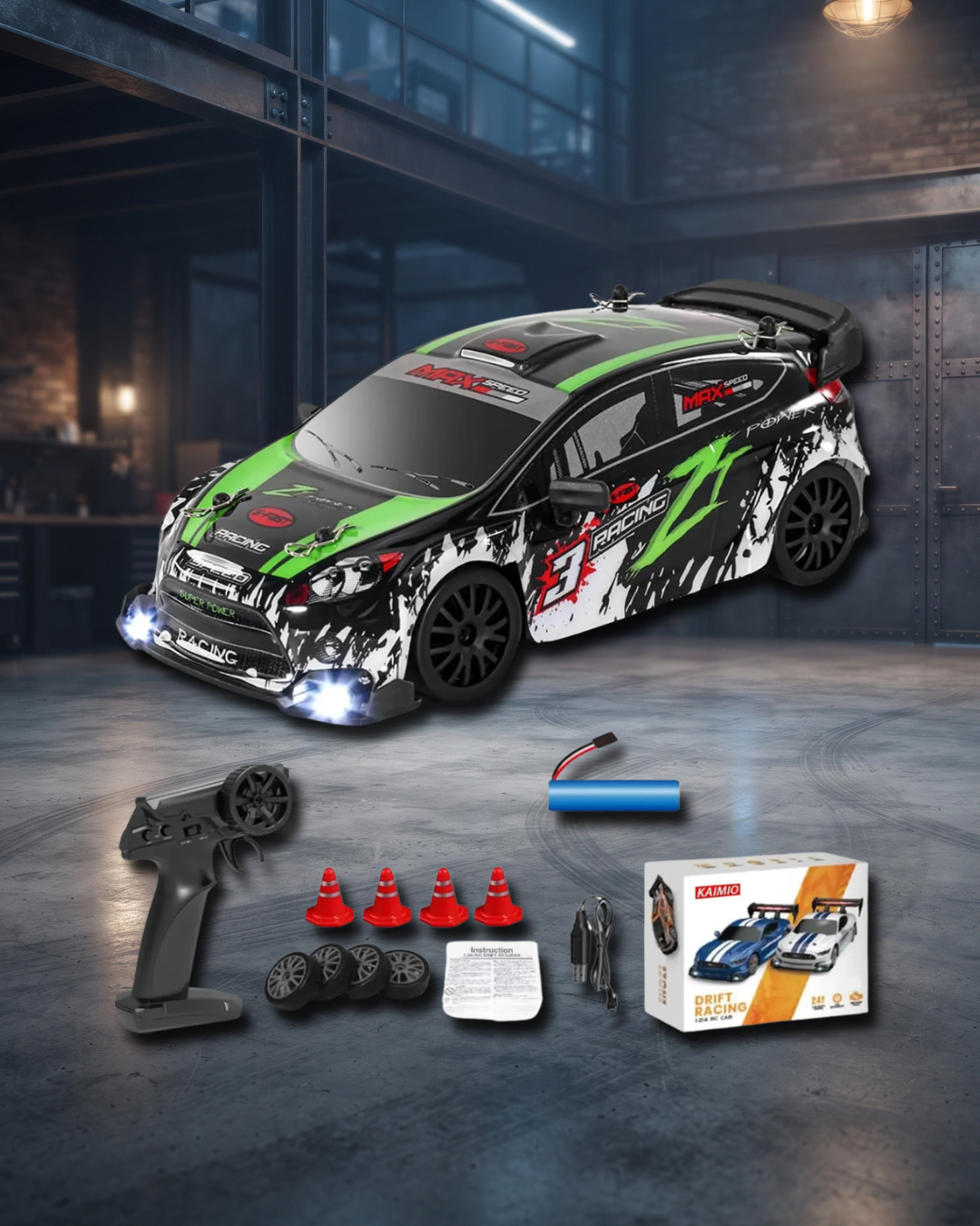 Autos Drift escala 1:24 con bateria recargable y control remoto