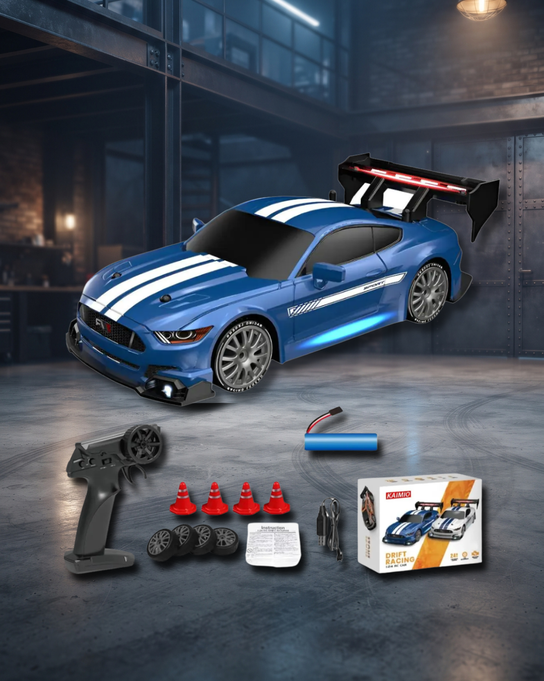 Autos Drift escala 1:24 con bateria recargable y control remoto