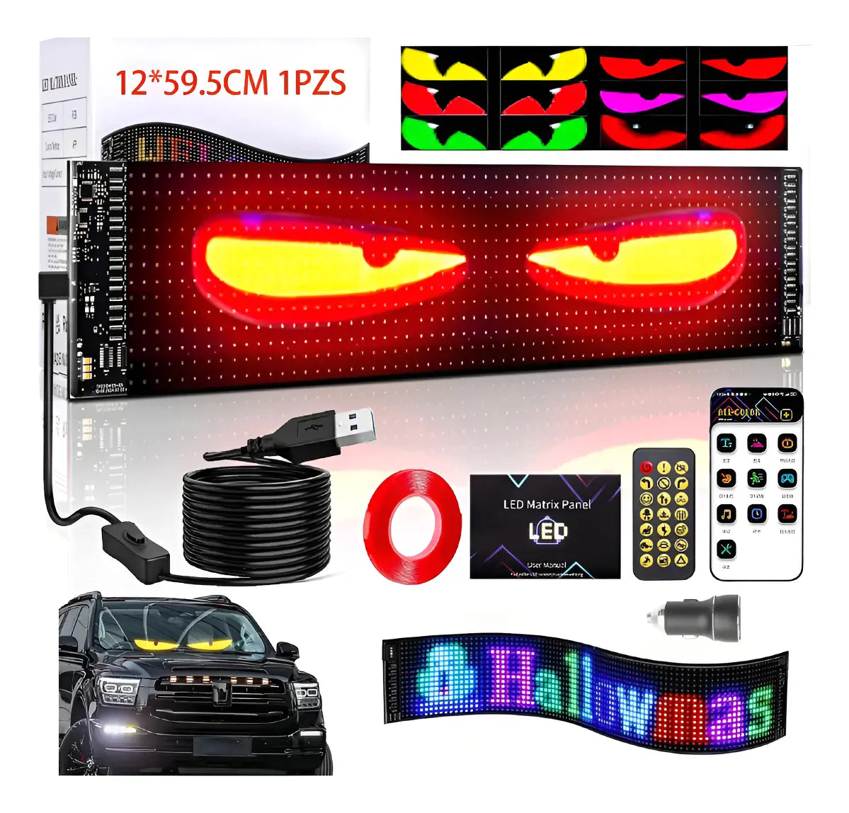 Pantalla LED Flexible ojos de Diablo