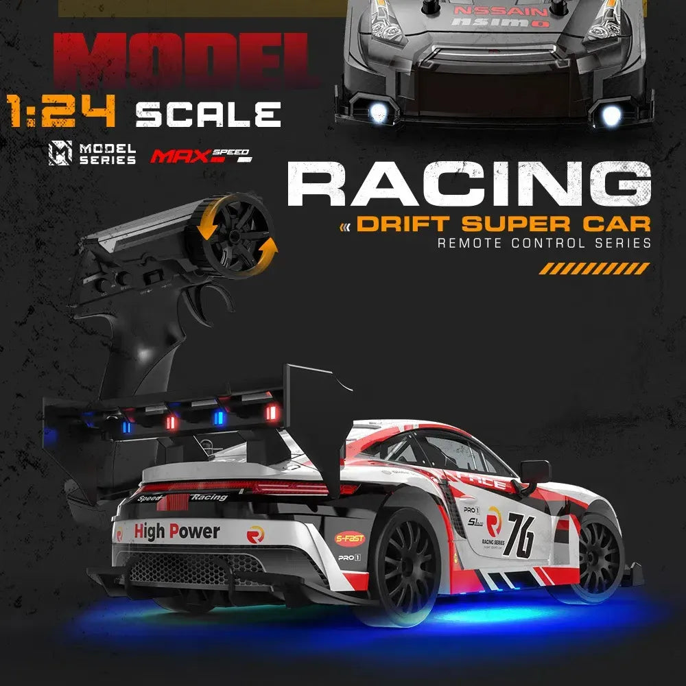 Autos Drift escala 1:24 con bateria recargable y control remoto