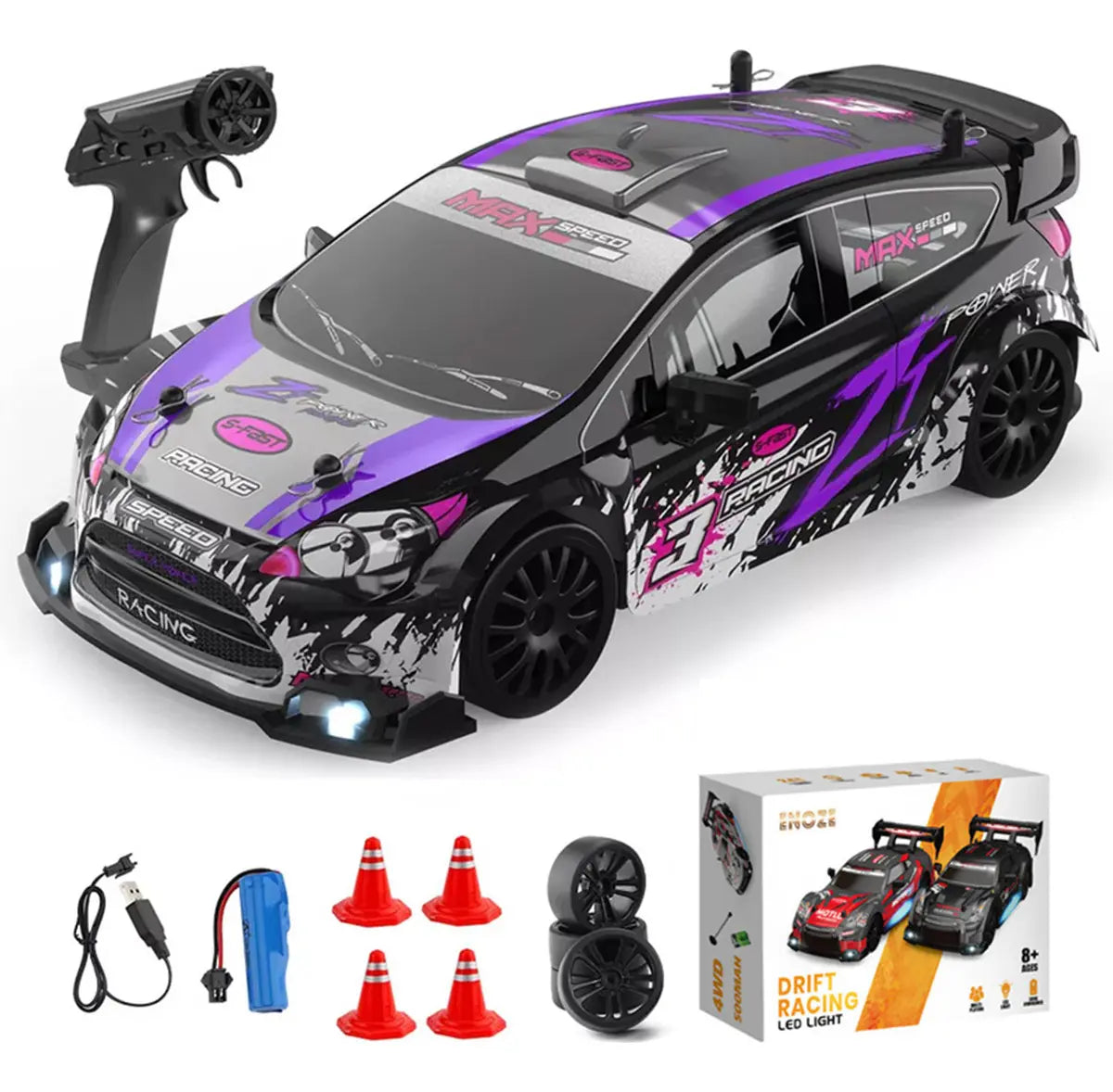 Autos Drift escala 1:24 con bateria recargable y control remoto